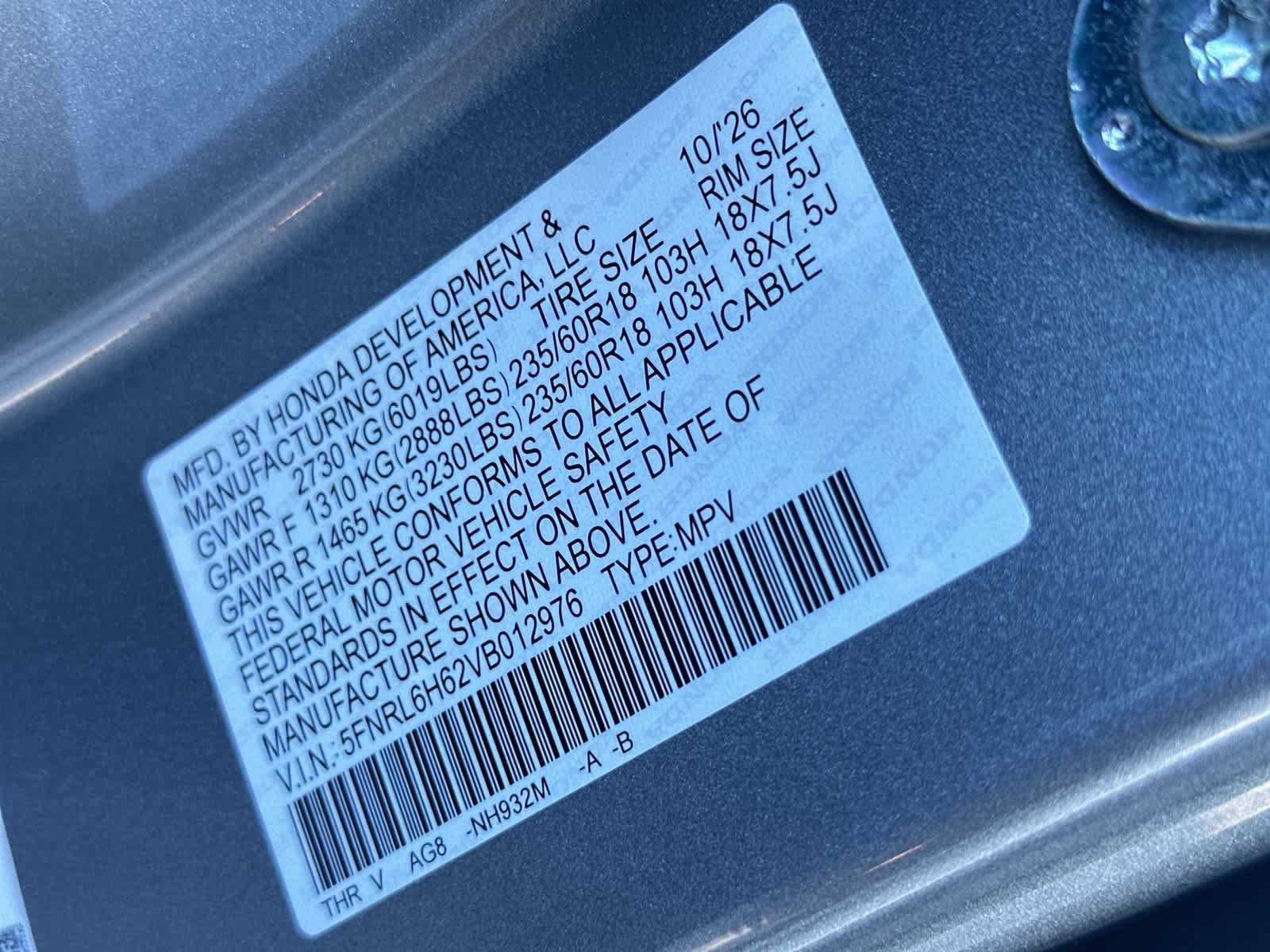 New 2027 Honda Odyssey EX-L image 22
