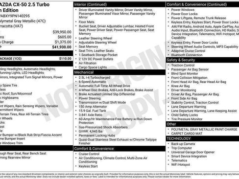 Certified 2023 MAZDA CX-50 Meridian Edition w/ Cargo Package AWD/4WD image 39
