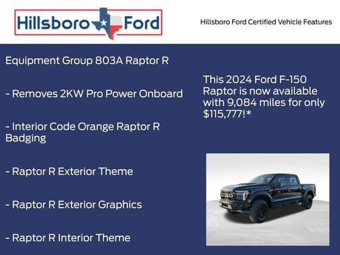 Certified 2024 Ford F150 Raptor w/ Equipment Group 803A Raptor R image 5