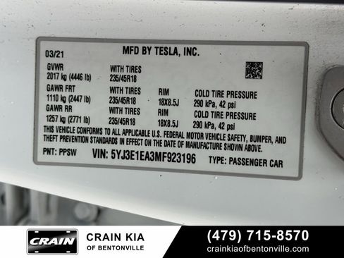 Used 2021 Tesla Model 3 Standard Range Plus image 32