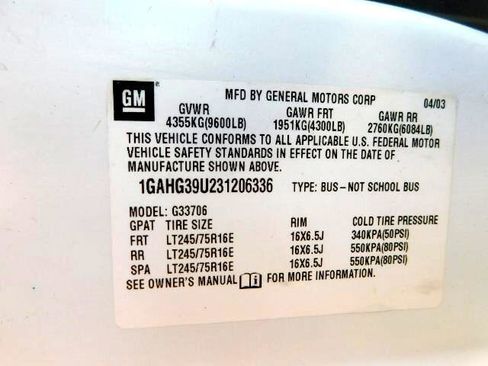 Used 2003 Chevrolet Express 3500 Extended Passenger image 16