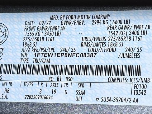 Certified 2022 Ford F150 Lariat w/ Equipment Group 502A High image 60