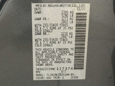 Used 2022 Nissan Murano SL w/ SL Moonroof Package AWD/4WD image 31