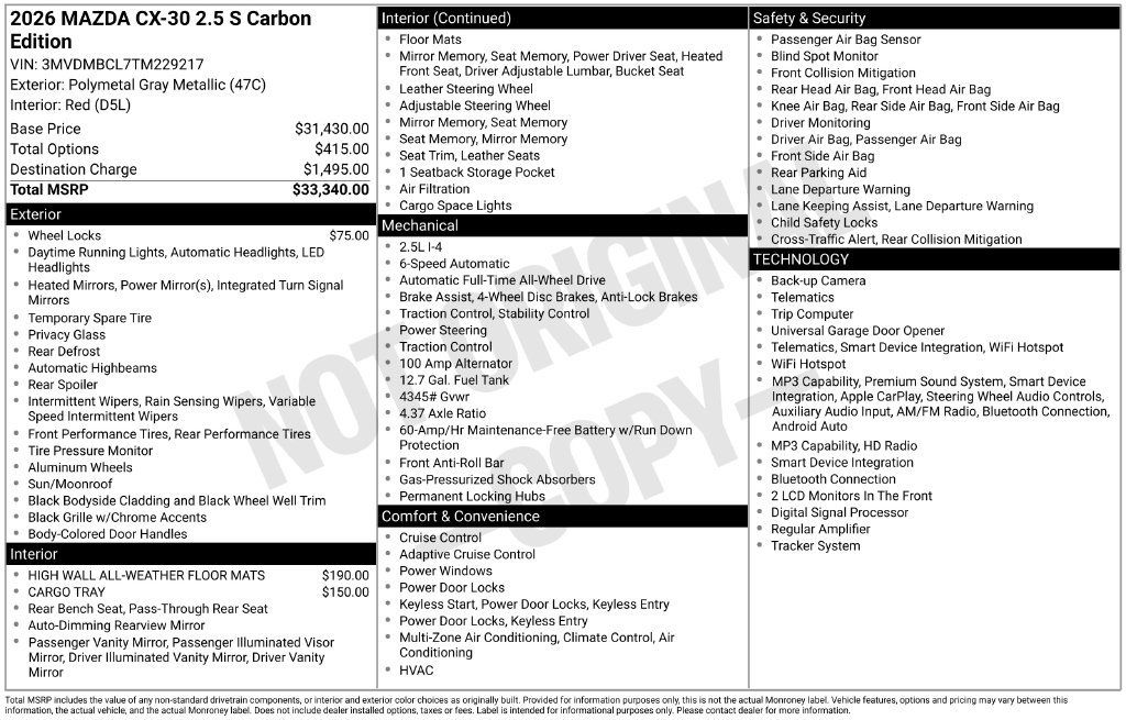 New 2026 MAZDA CX-30 AWD 2.5 S image 2