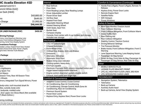 New 2026 GMC Acadia Elevation w/ LPO, Floor Liner Package FWD image 22