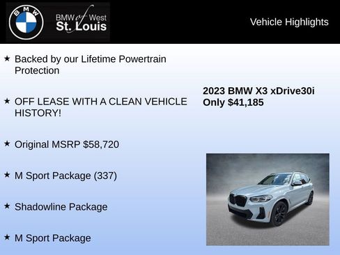 Used 2023 BMW X3 xDrive30i w/ M Sport Package AWD/4WD image 8