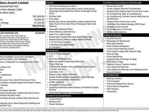 Certified 2023 Subaru Ascent Limited w/ Technology Package image 47