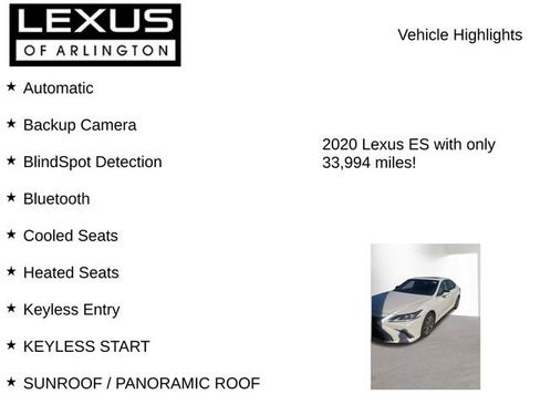 Used 2020 Lexus ES 350 w/ Premium Package image 8