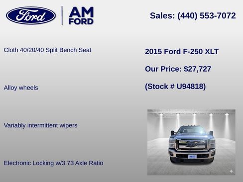 Used 2015 Ford F250 XLT w/ XLT Value Package AWD/4WD image 36