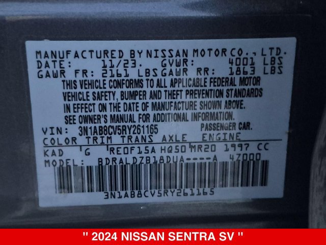Certified 2024 Nissan Sentra SV FWD image 39