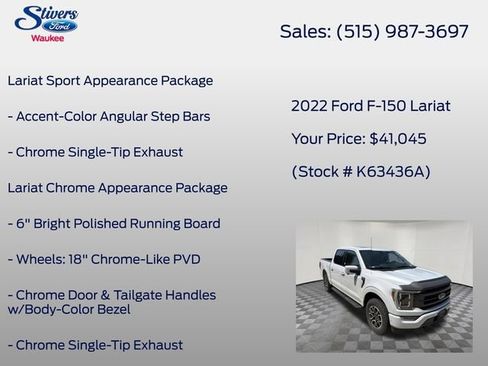 Used 2022 Ford F150 Lariat w/ Equipment Group 502A High AWD/4WD image 28