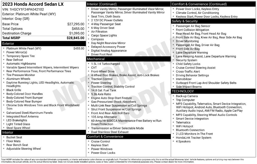 Used 2023 Honda Accord LX image 11