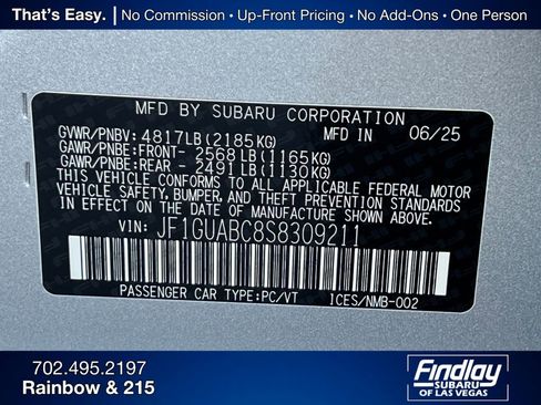 New 2025 Subaru Impreza 2.0i image 33