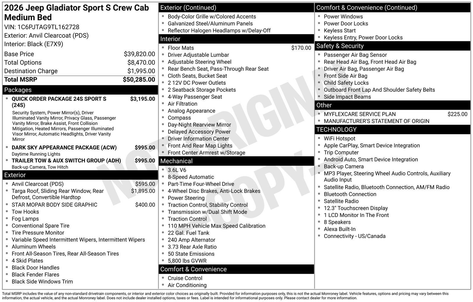 New 2026 Jeep Gladiator Sport AWD/4WD image 15