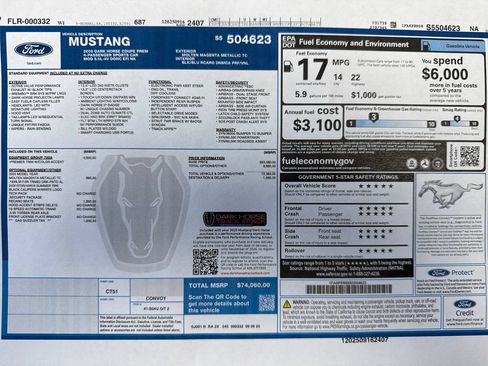 Used 2025 Ford Mustang Dark Horse RWD image 24