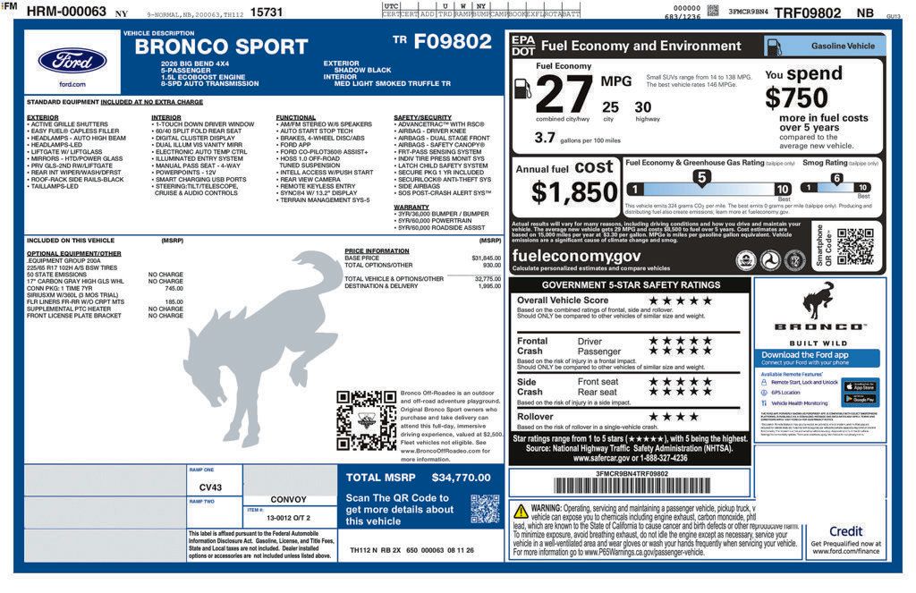 New 2026 Ford Bronco Sport Big Bend AWD/4WD image 6