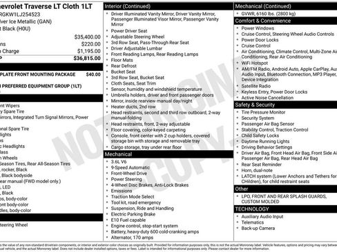 Used 2020 Chevrolet Traverse LT FWD image 17