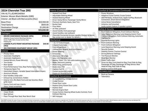 Certified 2024 Chevrolet Trax RS w/ Driver Confidence Package FWD image 47