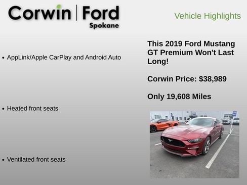 Used 2019 Ford Mustang GT Premium w/ Equipment Group 401A RWD image 12