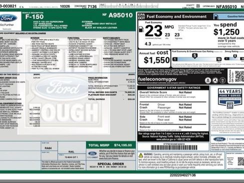 Used 2022 Ford F150 Platinum w/ Equipment Group 701A High image 33