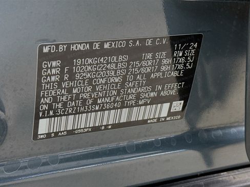 Certified 2025 Honda HR-V LX image 36