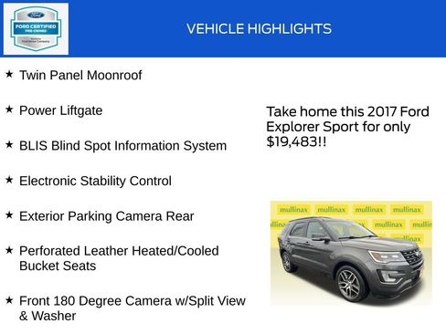 Used 2017 Ford Explorer Sport w/ Equipment Group 401A image 19