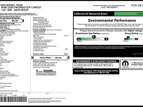 Used 2025 RAM ProMaster 2500 w/ Safety Group FWD image 3