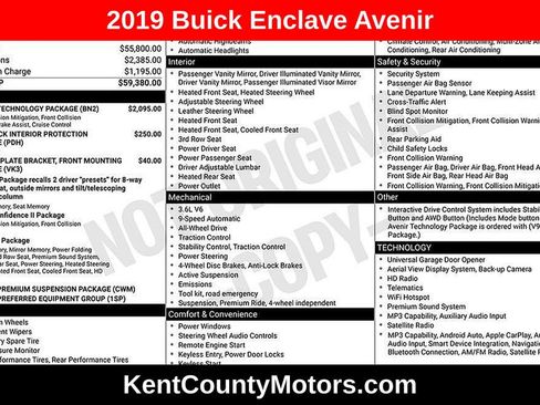 Used 2019 Buick Enclave Avenir w/ Avenir Technology Package AWD/4WD image 1