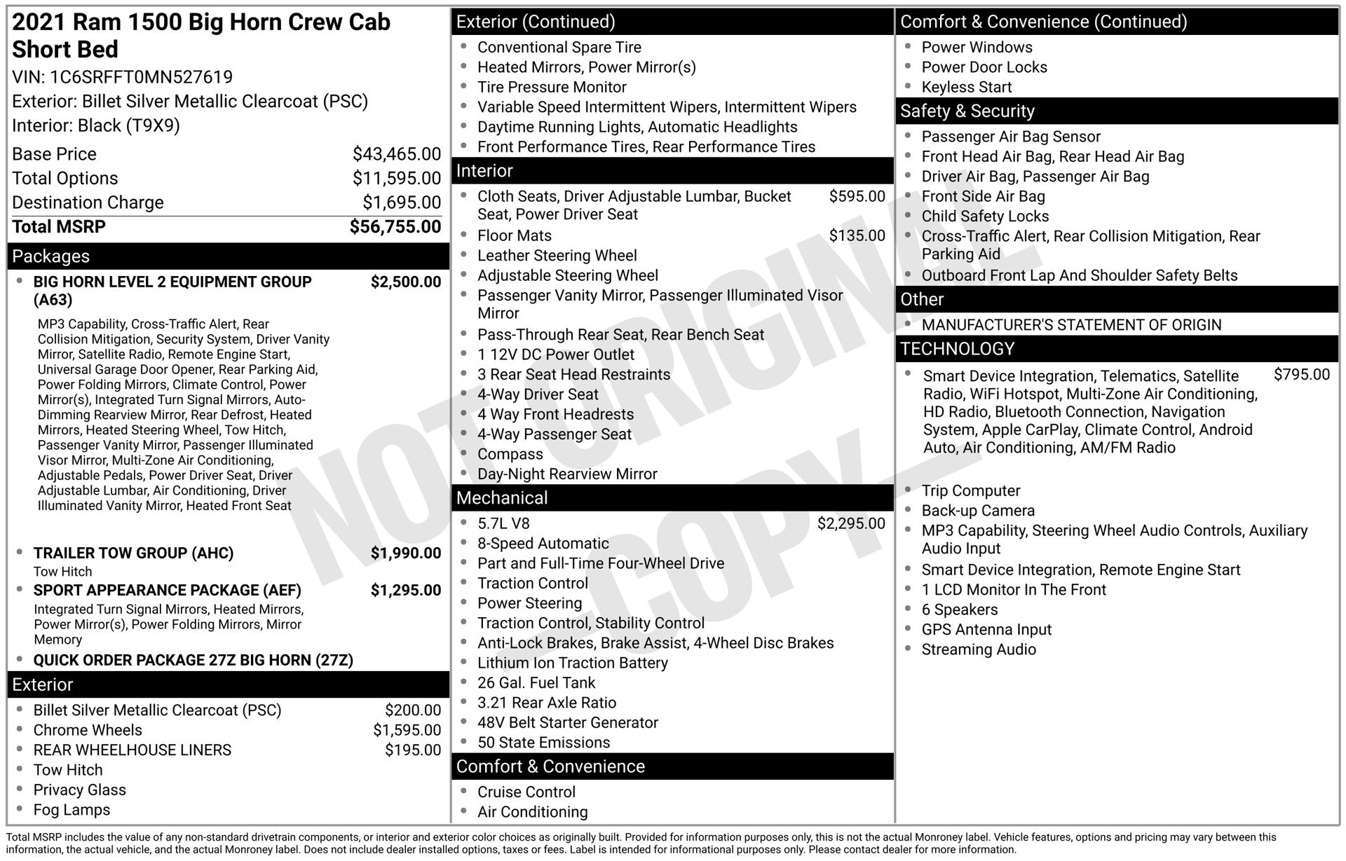 Used 2021 RAM 1500 Big Horn AWD/4WD image 3