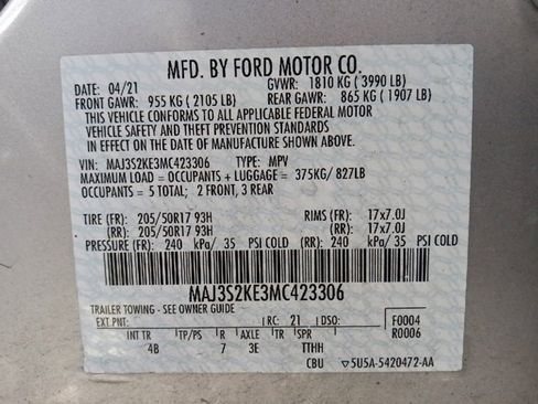 Used 2021 Ford EcoSport Titanium w/ Interior Protection Package image 35