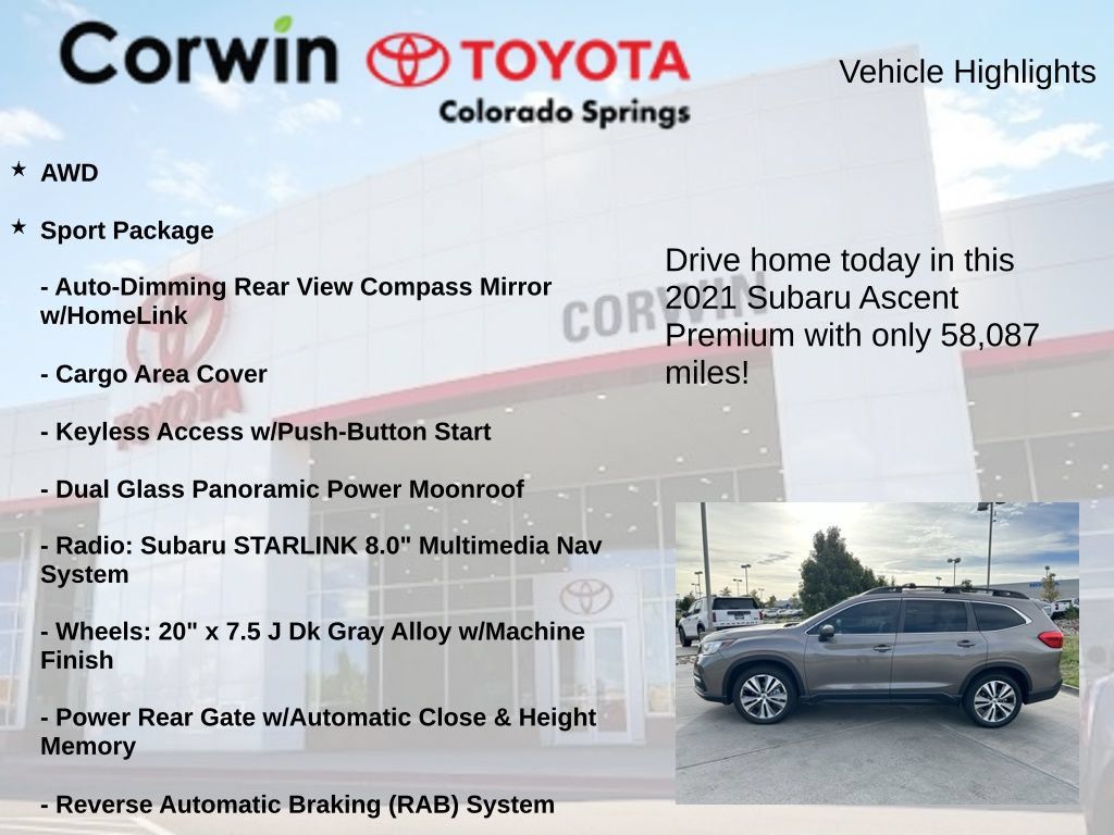 Used 2021 Subaru Ascent Premium w/ Sport Package AWD/4WD image 7