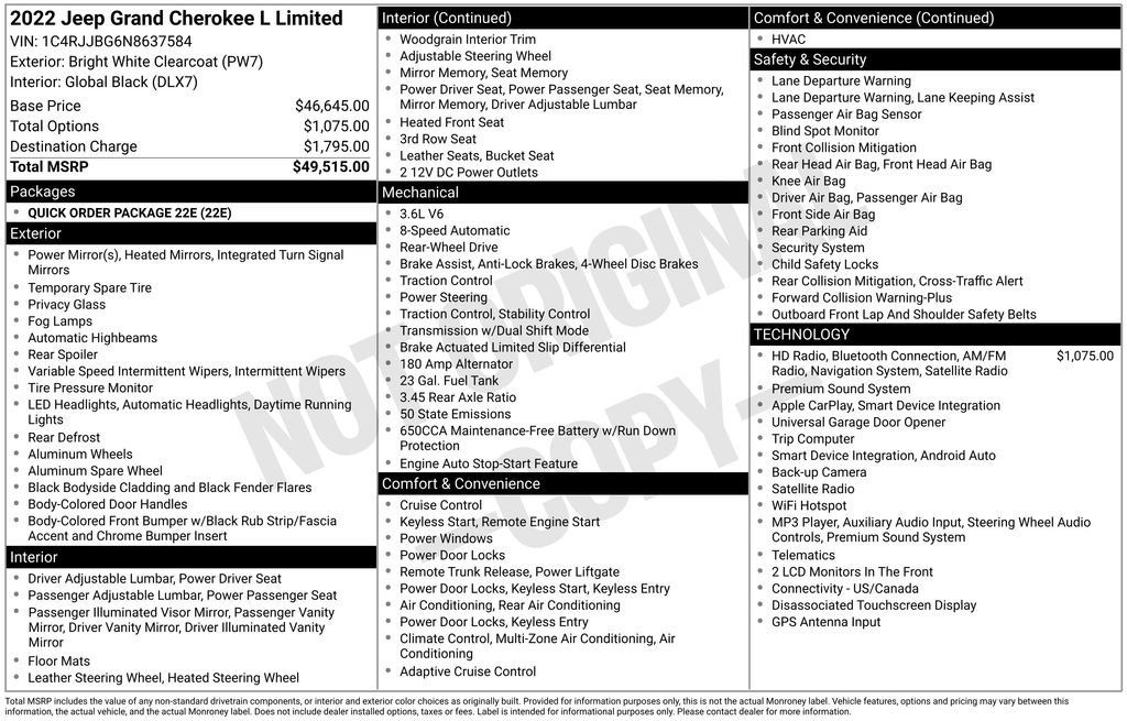 Used 2022 Jeep Grand Cherokee L Limited RWD image 66