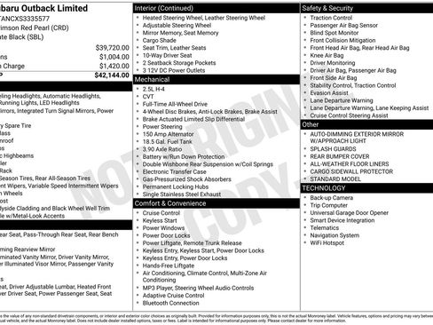 Certified 2025 Subaru Outback Limited image 34