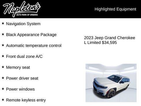 Used 2023 Jeep Grand Cherokee L Limited w/ Black Appearance Package AWD/4WD image 4