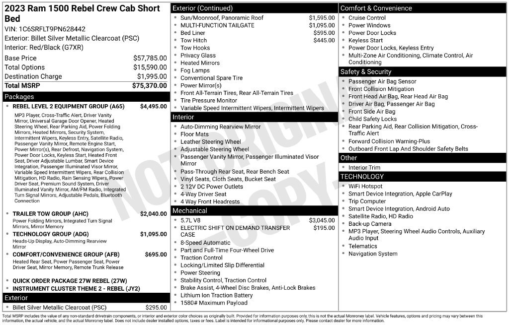 Used 2023 RAM 1500 Rebel w/ Rebel Level 2 Equipment Group AWD/4WD image 43