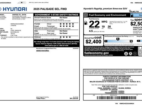 Certified 2025 Hyundai Palisade SEL FWD image 3