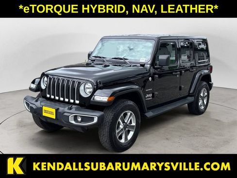 Used 2021 Jeep Wrangler Unlimited Sahara w/ Uconnect 4C Nav & Sound Group AWD/4WD image 1