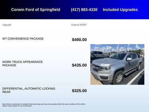 Used 2015 Chevrolet Colorado W/T w/ WT Convenience Package AWD/4WD image 5