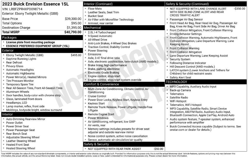 Used 2023 Buick Envision Essence AWD/4WD image 4