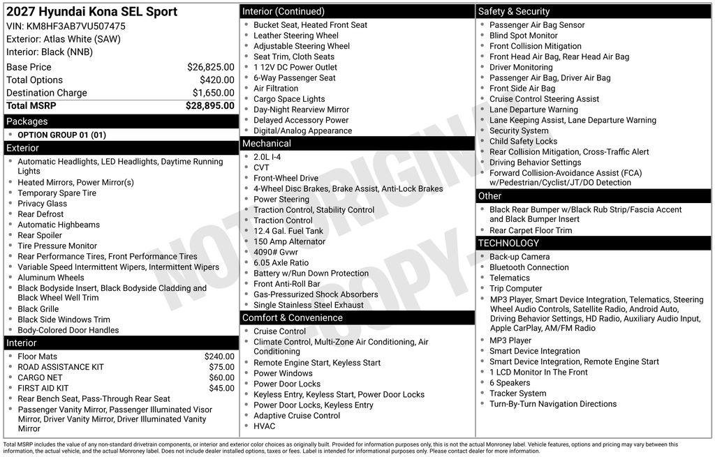 New 2027 Hyundai Kona SEL Sport FWD image 15