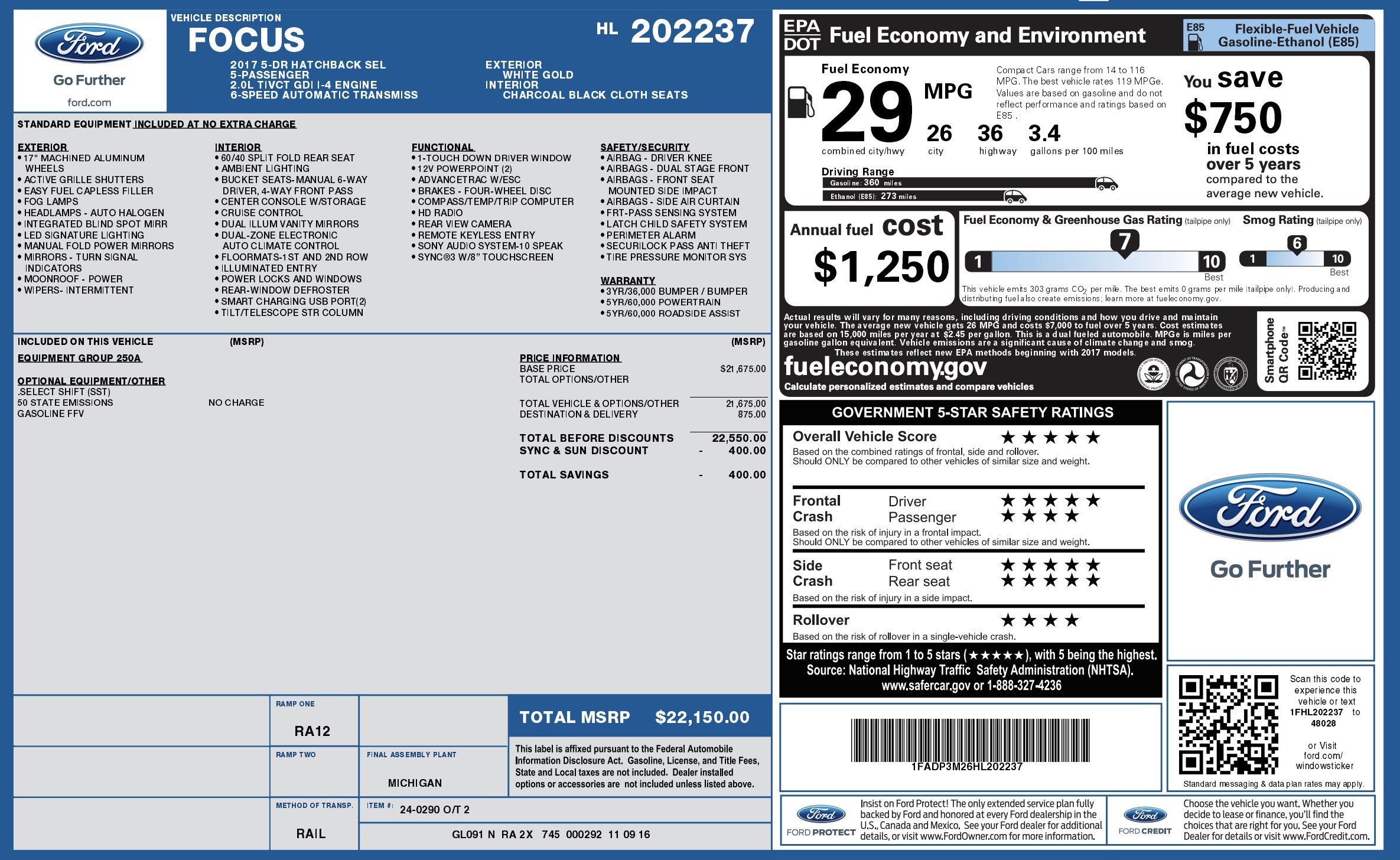 Used 2017 Ford Focus SEL FWD image 2