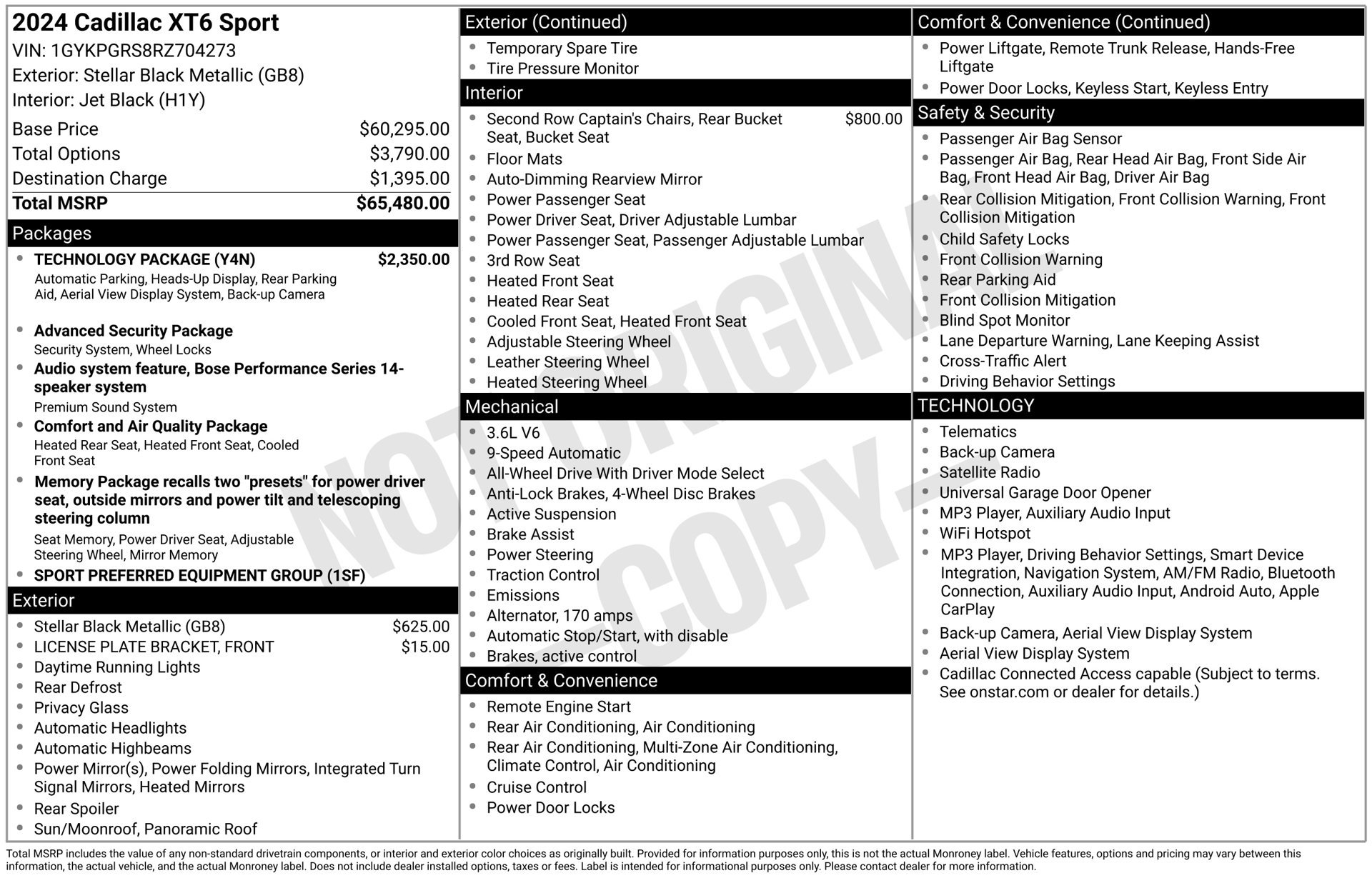 Certified 2024 Cadillac XT6 Sport w/ Technology Package AWD/4WD image 44