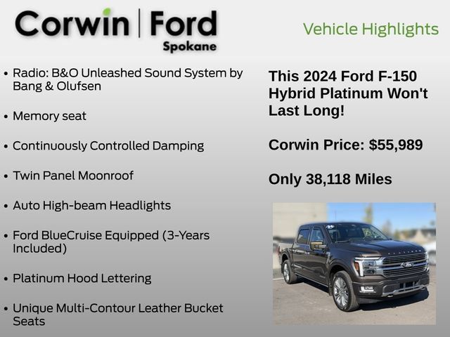 Certified 2024 Ford F150 Platinum w/ Equipment Group 703A Plus AWD/4WD image 19