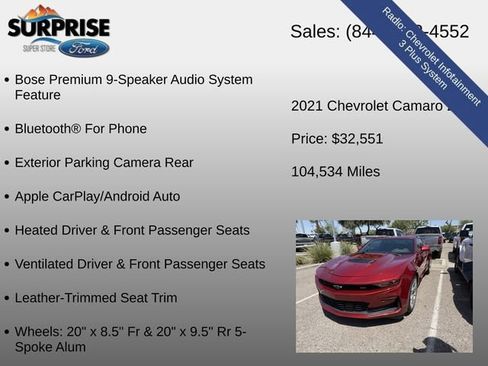 Used 2021 Chevrolet Camaro SS RWD image 10