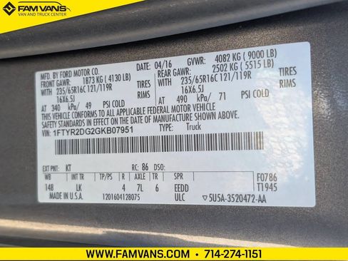 Used 2016 Ford Transit 250 148 Medium Roof image 35