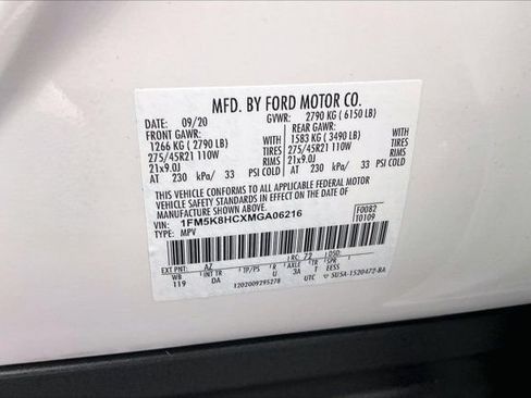 Used 2021 Ford Explorer Platinum w/ Equipment Group 601A AWD/4WD image 35