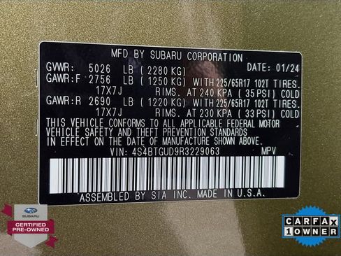 Certified 2024 Subaru Outback Wilderness AWD/4WD image 33