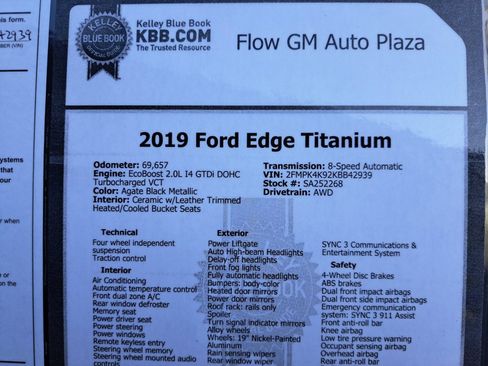 Used 2019 Ford Edge Titanium w/ Equipment Group 301A image 38