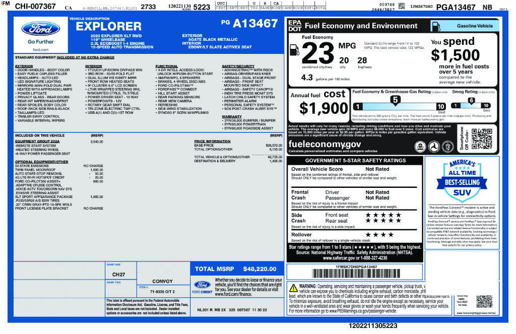 Certified 2023 Ford Explorer XLT w/ Equipment Group 202A RWD image 3
