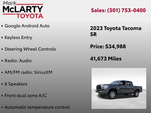 Certified 2023 Toyota Tacoma SR AWD/4WD image 16